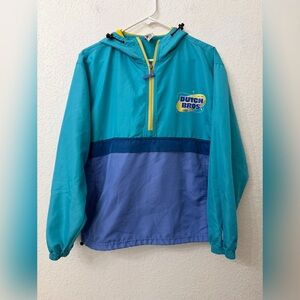 Dutch Bros Jacket Hooded Windbreaker Packable Anorak Jacket